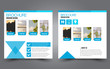 © Natalie Adams - Square flyer template. Simple brochure design. Poster for business, education, advertisement, banner, ad banner. Blue color. Vector illustration.