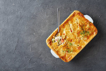 Canvas Print - Chicken Pot Pie in a dish