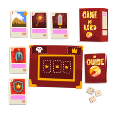 Sticker - Game of Lord magic board game elements set vector Illustration on a white background