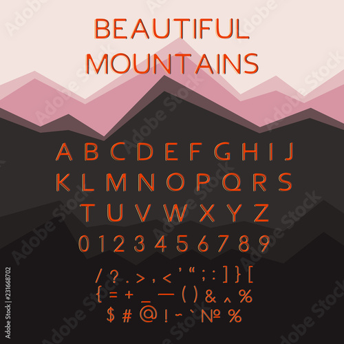 Vector latin alphabet letters, multicolor uppercase objects with special symb...