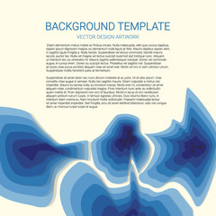 Poster - 3D abstract blue background with paper cut shapes.
