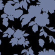 Silhouettes of different flowers and leaves hand drawn.Vector floral seamless background pattern for wallpaper, textile prints, fabric...