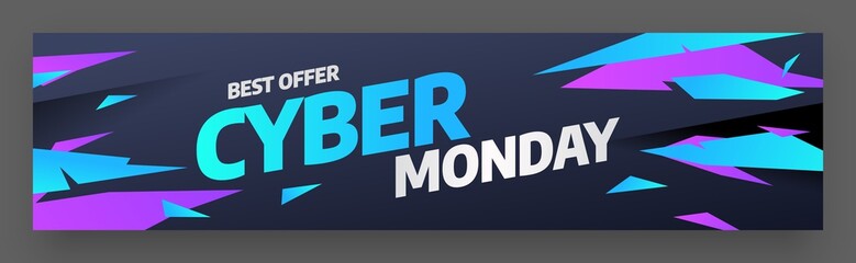 Wall Mural - Cyber Monday discount sale concept. Inscription design template. Cyber Monday banner. Vector illustration eps 10.