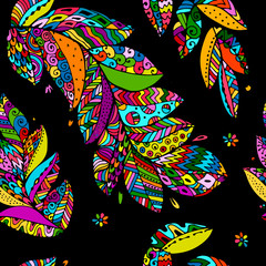 Sticker - Feathers, seamless pattern for your design