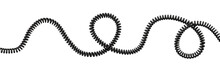 3d Rendering Of A Single Curved Spiral Cable Lying On A White Background.