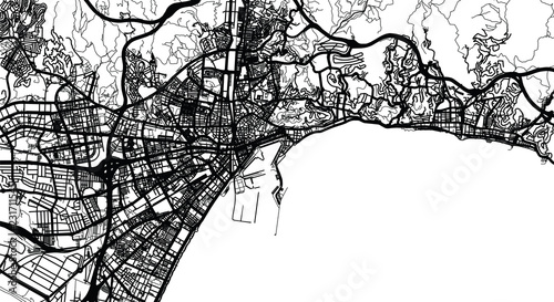 Fotografía Urban vector city map of Malaga, Spain