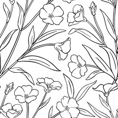 Wall Mural - flax vector pattern