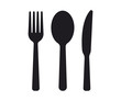 Knife, fork and spoon on white background. Vector illustration. Fork spoon knife