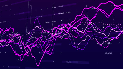 Aufkleber - Stock market graph. Big data visualization. investment graph concept. 3d rendering.