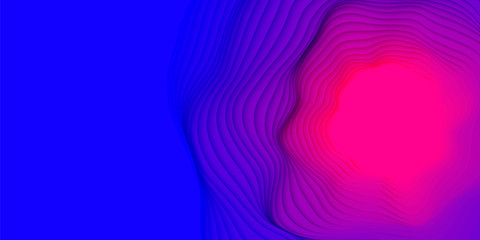 Vector 3D abstract background with paper cut shapes. Colorful carving art. Paper craft landscape with gradient fade colors. Minimalistic design layout for business presentations, flyers, posters.