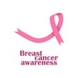 Breast cancer awareness symbol. Realistic pink ribbon. Vector illustration.