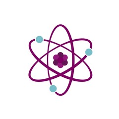 Poster - Atom icon. Flat illustration of atom vector icon for web design