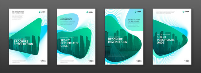 Wall Mural - Corporate brochure cover design template for business and construction