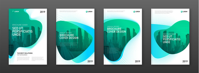 Wall Mural - Corporate brochure cover design template for business and construction