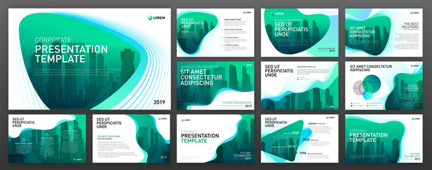 Wall Mural - powerpoint presentation templates set for real estate. use for powerpoint presentation background, b
