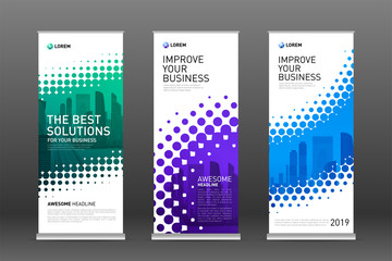 Wall Mural - Real estate roll up banners design templates set