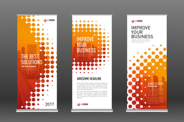 Wall Mural - Construction roll up banners design templates set