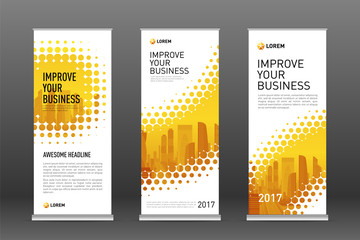 Wall Mural - Construction roll up banners design templates set