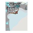 Concept for Extreme Climbing Festival, with the image of a rock climber on a rock, template for a poster. Vector illustration