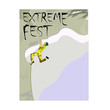 Concept for Extreme Climbing Festival, with the image of a rock climber on a rock, template for a poster. Vector illustration