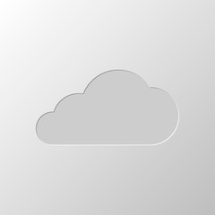 Poster - cloud icon. paper design. cutted symbol. pitted style