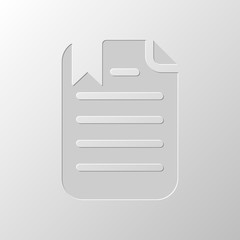 Poster - document with text and bookmark. Paper design. Cutted symbol. Pi