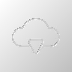 Poster - outline cloud download simple icon. linear symbol with thin outl