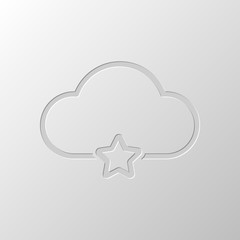 Poster - bookmark cloud database. linear symbol with thin outline. simple