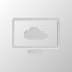 Poster - database, cloud technology, computer and cloud. simple icon. Pap