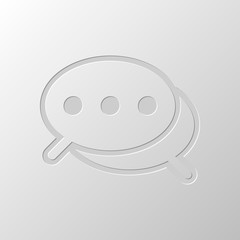 Poster - Simple chat. Couple of text clouds. Linear icon with thin outlin