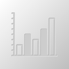 Poster - Finance grapgic, grow. Paper design. Cutted symbol. Pitted style