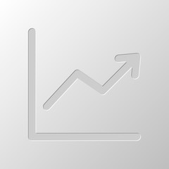Poster - Finance grapgic, grow. Paper design. Cutted symbol. Pitted style
