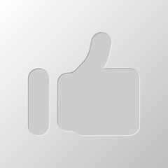 Poster - Simple like icon. Social symbol. Paper design. Cutted symbol. Pi