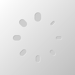 Poster - Simple loading symbol. Paper design. Cutted symbol. Pitted style