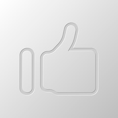Poster - Simple like icon. Social symbol. Paper design. Cutted symbol. Pi