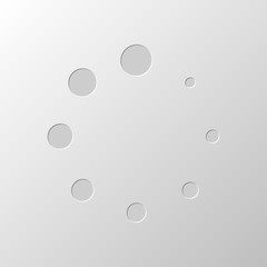 Poster - Simple loading symbol. Paper design. Cutted symbol. Pitted style