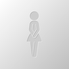 Poster - Female silhouette, woman icon. Paper design. Cutted symbol. Pitt