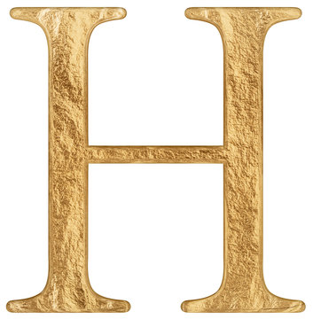 Uppercase letter H, isolated on white, 3D render