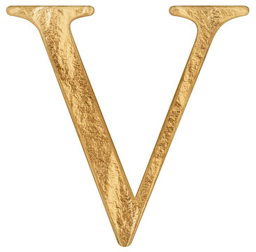 Uppercase letter V, isolated on white, 3D render