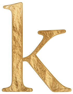 Lowercase letter k, isolated on white, 3D render
