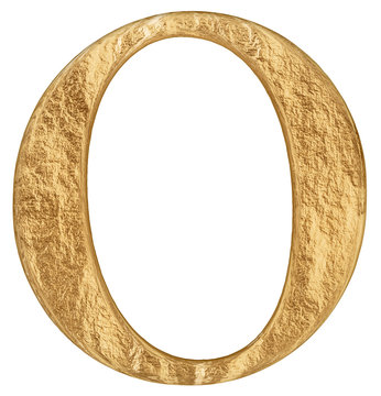 Lowercase letter o, isolated on white, 3D render