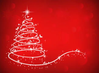 beautiful christmas tree with snowflakes in the christmas season.