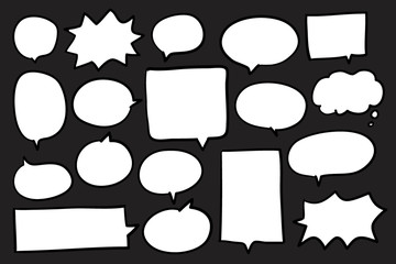 Wall Mural - Collection of speech bubbles on black background vector