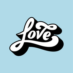 Poster - Love word typography style illustration