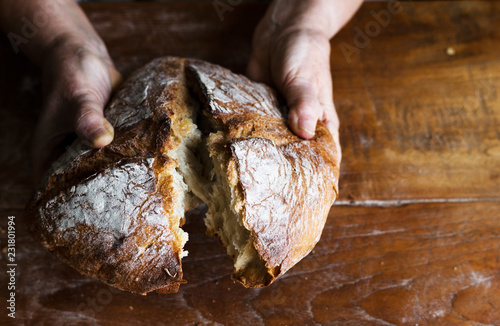 Cuadros en Lienzo Bread loaf food photography recipe idea