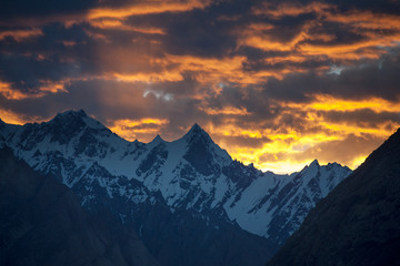  Sunset of karakoram mountains.