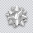 © Katerina - Silver bow for packing gifts. Realistic vector illustration on transparency grid.