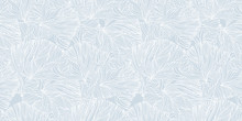Coral Or Algae Doodle Linear Seamless Pattern.
