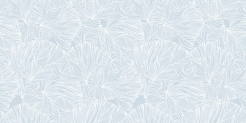 Coral or algae doodle linear seamless pattern.
