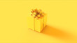 Yellow Wrapped Present Gift with a Bow 3d illustration 3d rendering